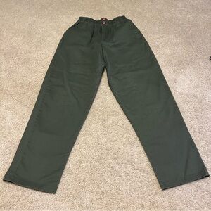 VTG Bobbie Brooks women’s High Waist Pull On Pants Sz 12 Wide Tapered Leg Green